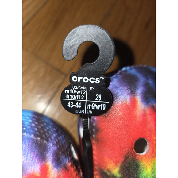 Crocs Classic Tie-Dye Clogs Multi-Color Slip-On Shoes Unisex Mens10 Womens12 - Picture 2 of 4